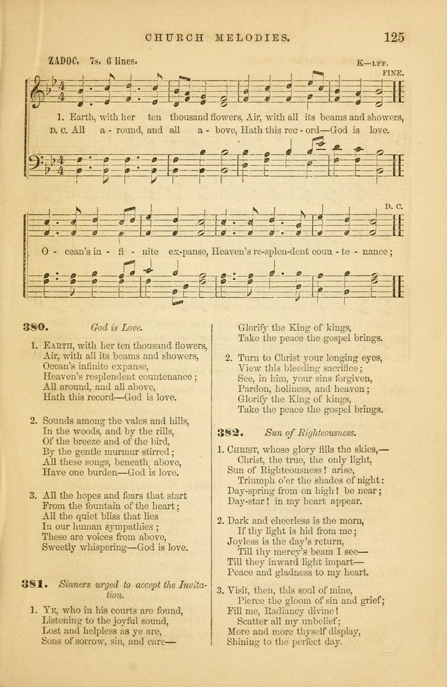 Church Melodies: collection of psalms and hymns, with appropriate music. For the use of congregations. page 125