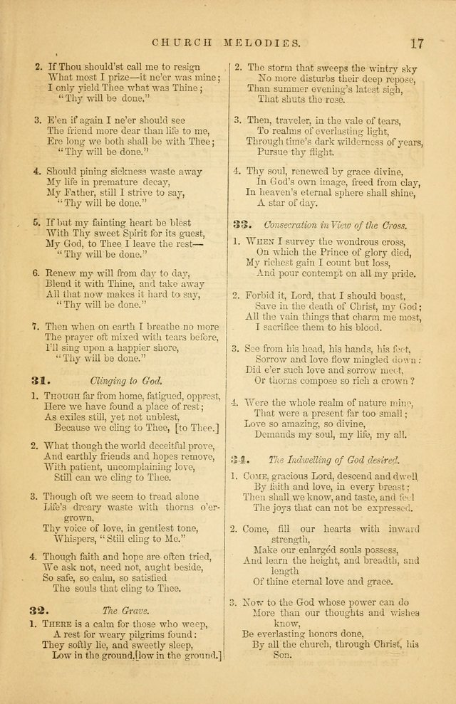 Church Melodies: collection of psalms and hymns, with appropriate music. For the use of congregations. page 17