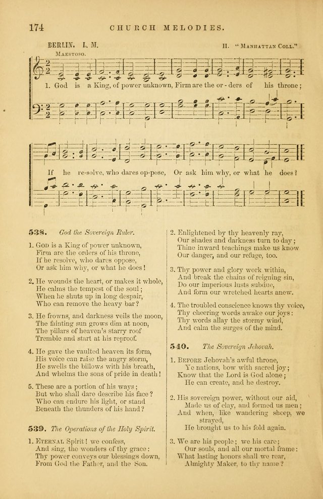 Church Melodies: collection of psalms and hymns, with appropriate music. For the use of congregations. page 174