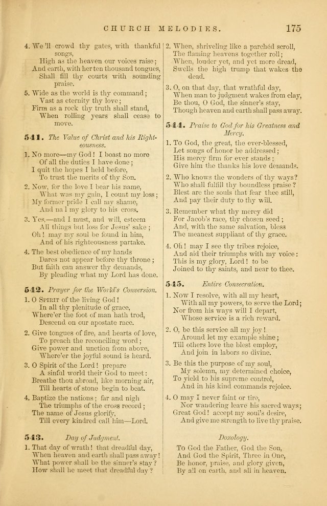 Church Melodies: collection of psalms and hymns, with appropriate music. For the use of congregations. page 175