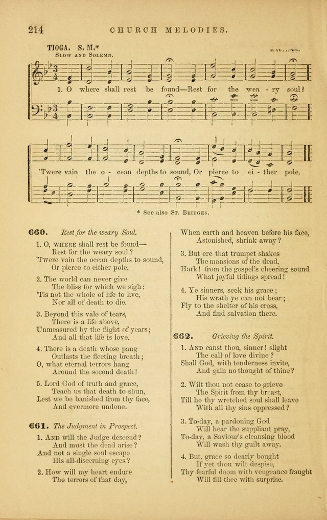 Church Melodies: collection of psalms and hymns, with appropriate music. For the use of congregations. page 214
