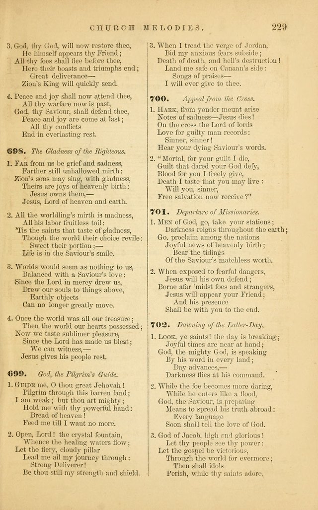 Church Melodies: collection of psalms and hymns, with appropriate music. For the use of congregations. page 229
