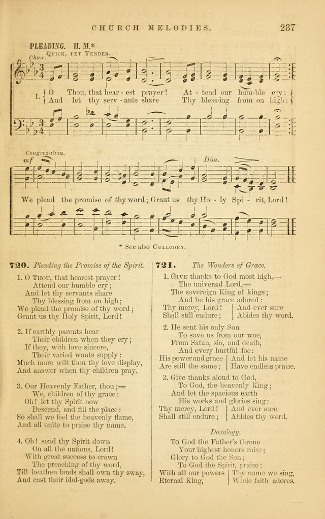 Church Melodies: collection of psalms and hymns, with appropriate music. For the use of congregations. page 237