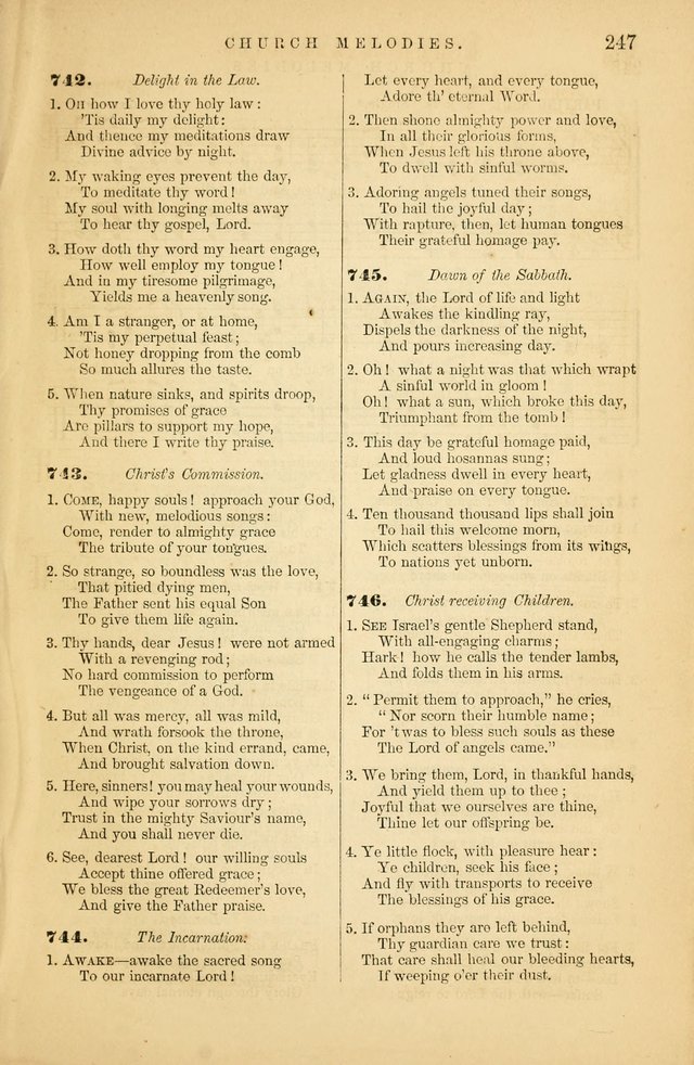 Church Melodies: collection of psalms and hymns, with appropriate music. For the use of congregations. page 247