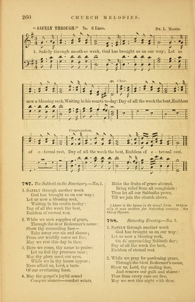 Church Melodies: collection of psalms and hymns, with appropriate music. For the use of congregations. page 260