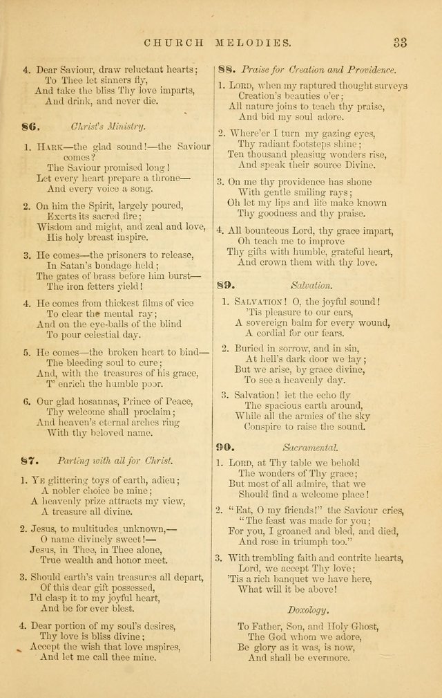 Church Melodies: collection of psalms and hymns, with appropriate music. For the use of congregations. page 33