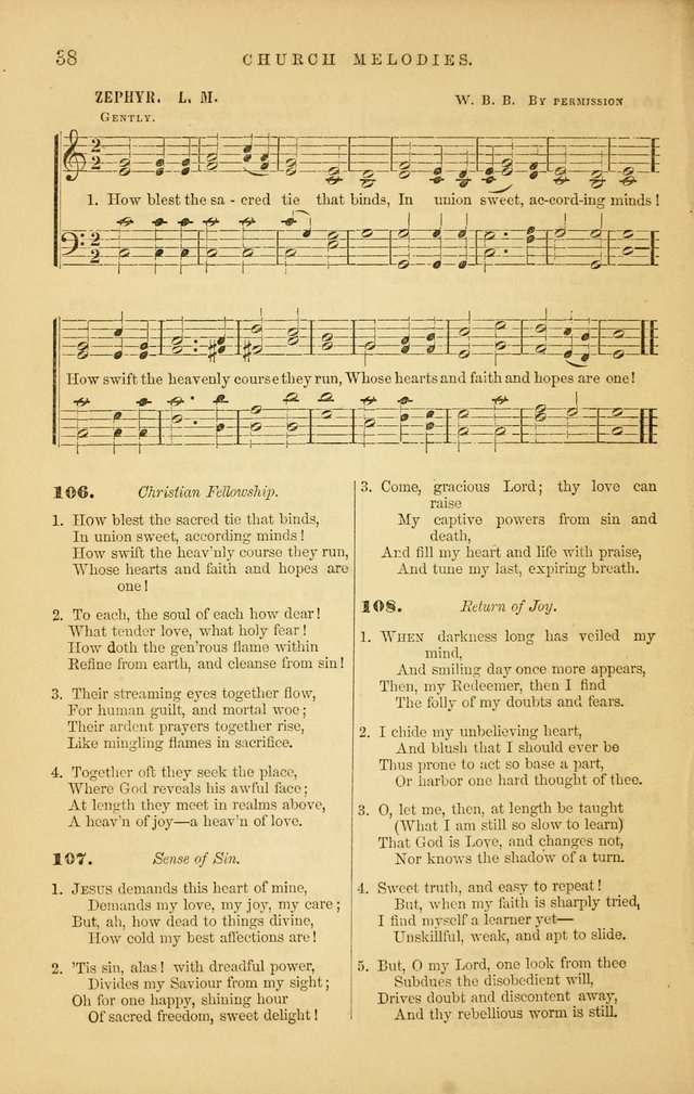 Church Melodies: collection of psalms and hymns, with appropriate music. For the use of congregations. page 38