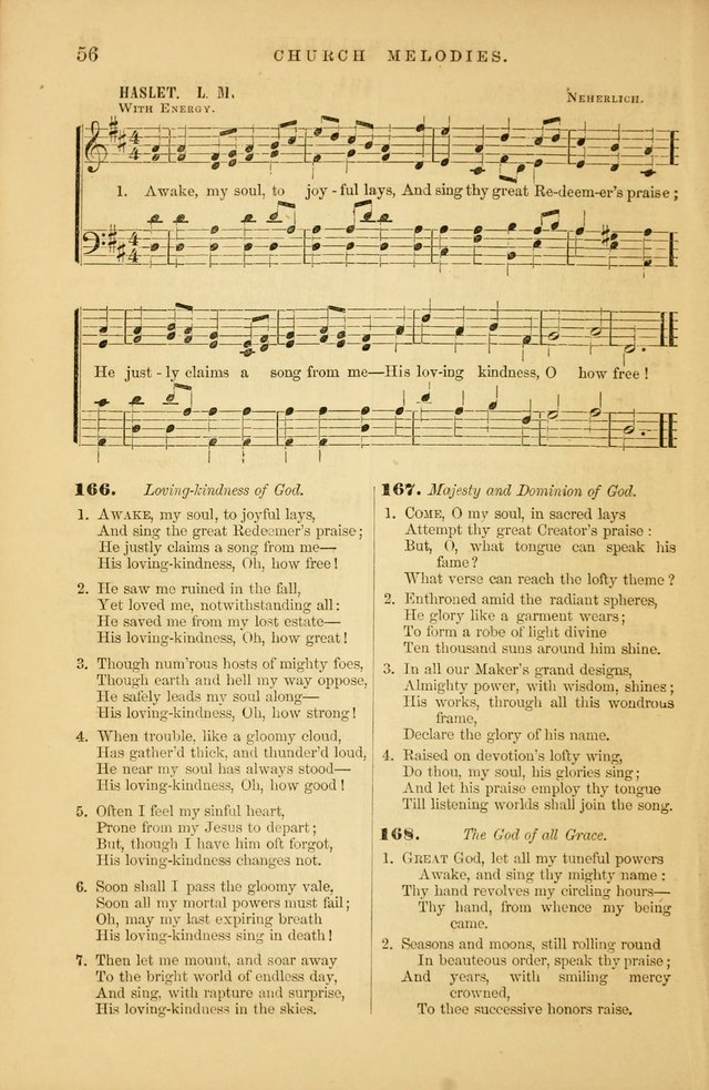 Church Melodies: collection of psalms and hymns, with appropriate music. For the use of congregations. page 56