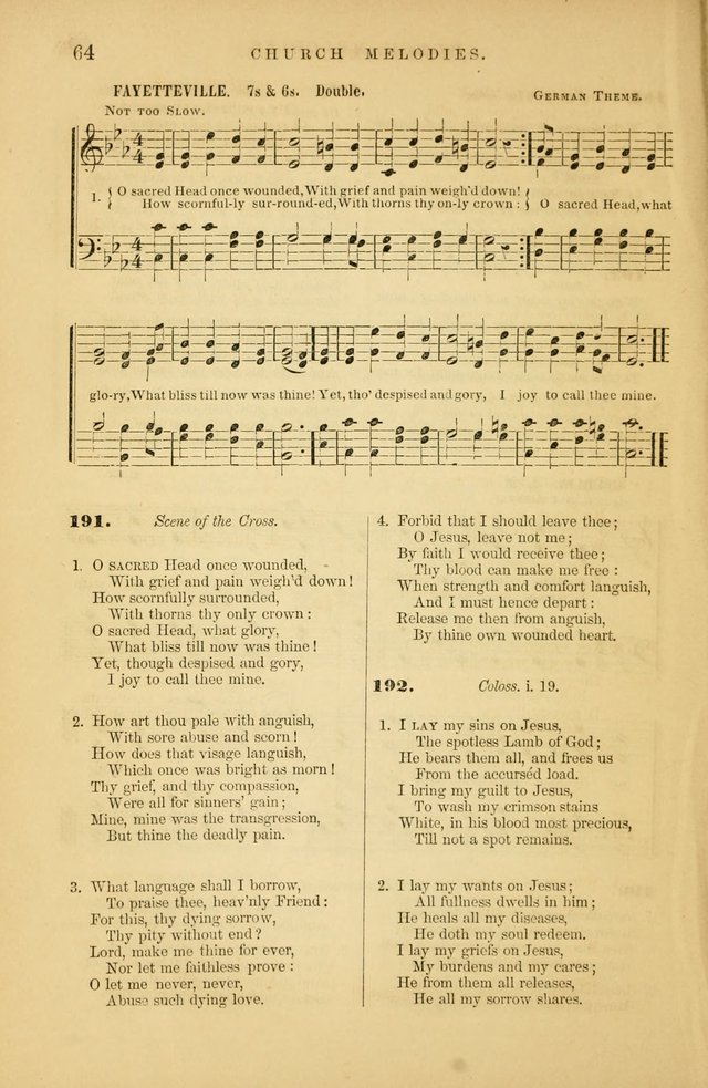 Church Melodies: collection of psalms and hymns, with appropriate music. For the use of congregations. page 64