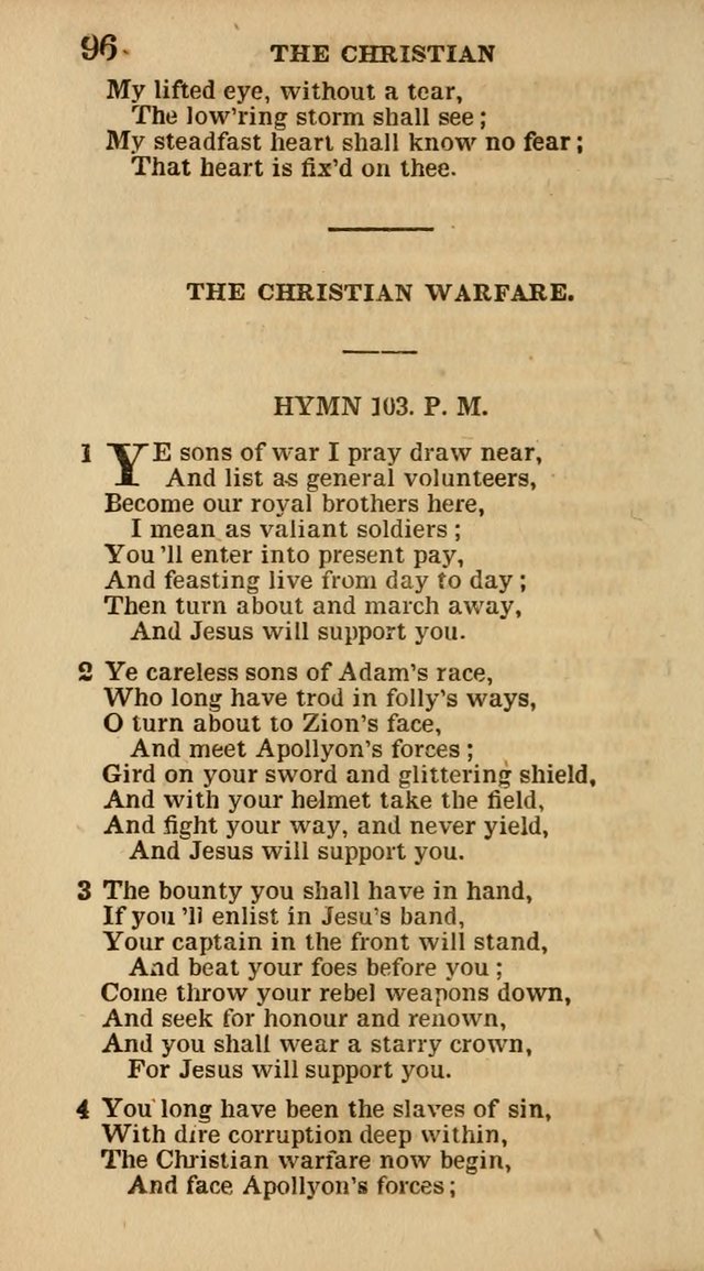 The Camp-Meeting Chorister: or, a collection of hymns and spiritual songs, for the pious of all denominations. To be sung at camp meetings, during revivals of religion, and on other occasions page 98