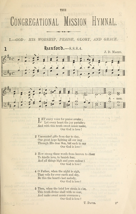 The Congregational Mission Hymnal: and Week-night service book page 1