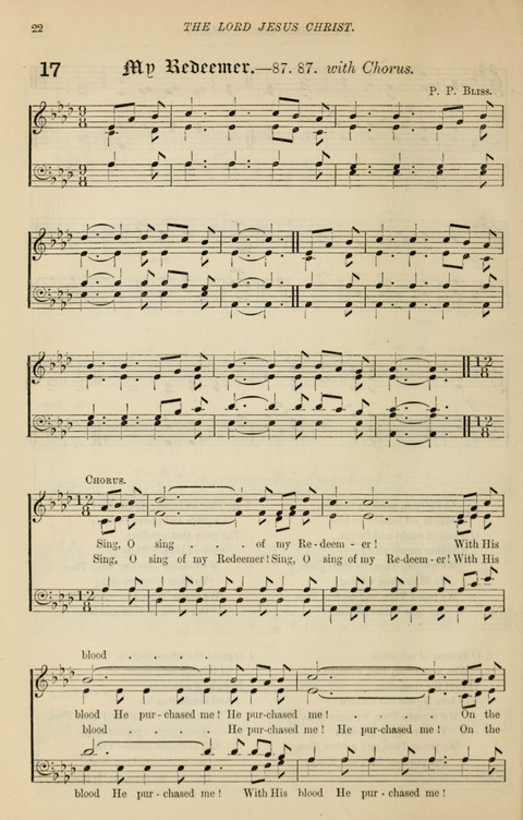 The Congregational Mission Hymnal: and Week-night service book page 22