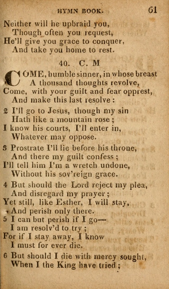 The Camp Meeting Hymn Book: containing the most approved hymns and spiritual songs Used by the Methodist Connexion in the United States page 63