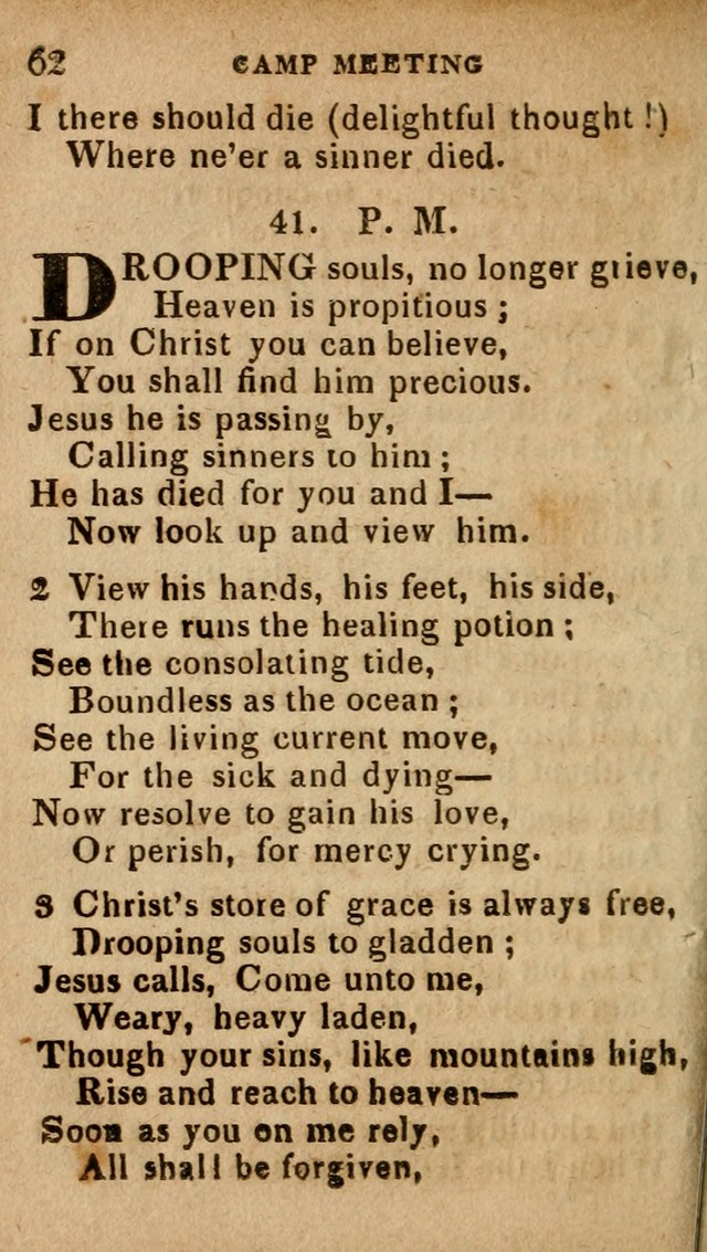 The Camp Meeting Hymn Book: containing the most approved hymns and spiritual songs Used by the Methodist Connexion in the United States page 64