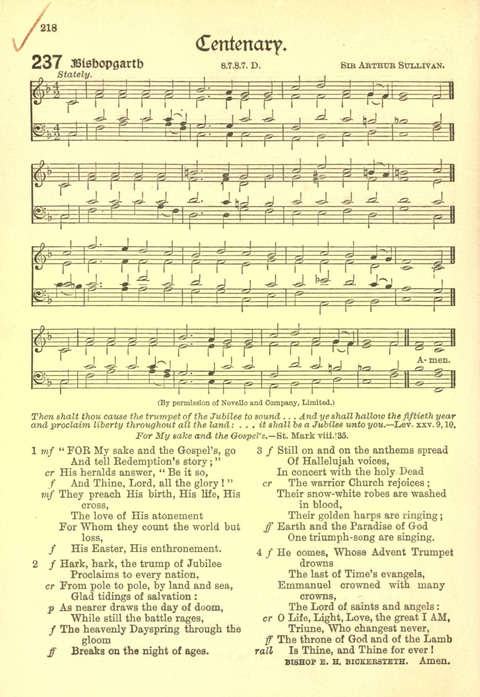 The Church Missionary Hymn Book page 216