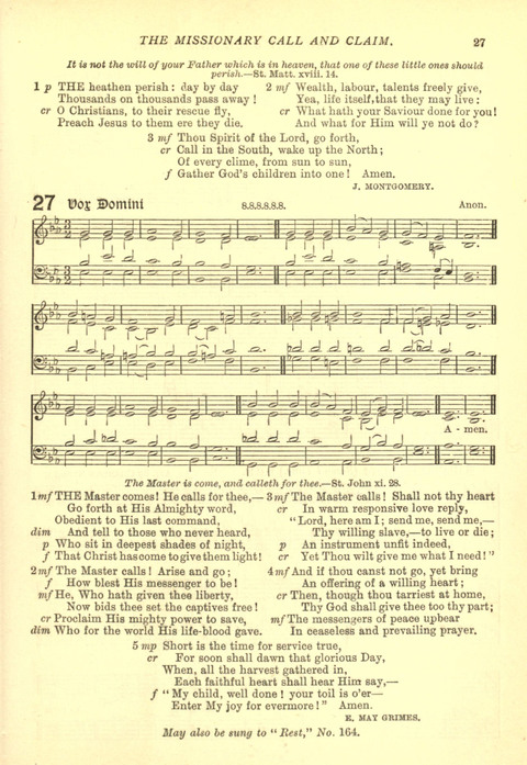 The Church Missionary Hymn Book page 27