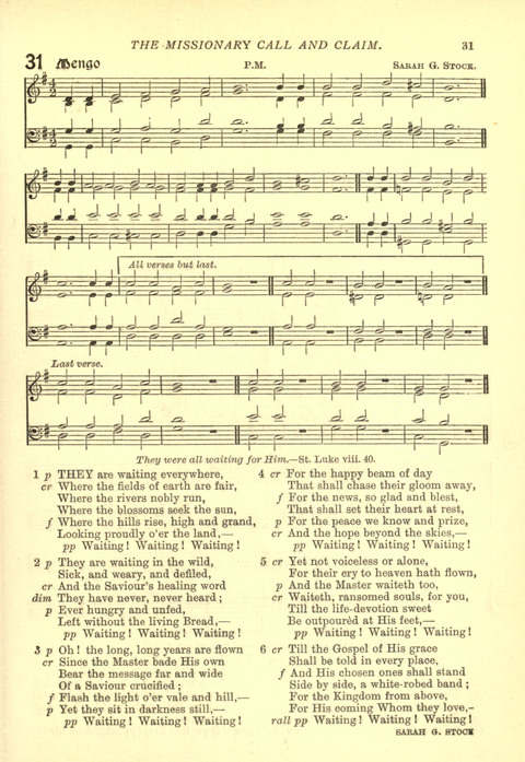 The Church Missionary Hymn Book page 31