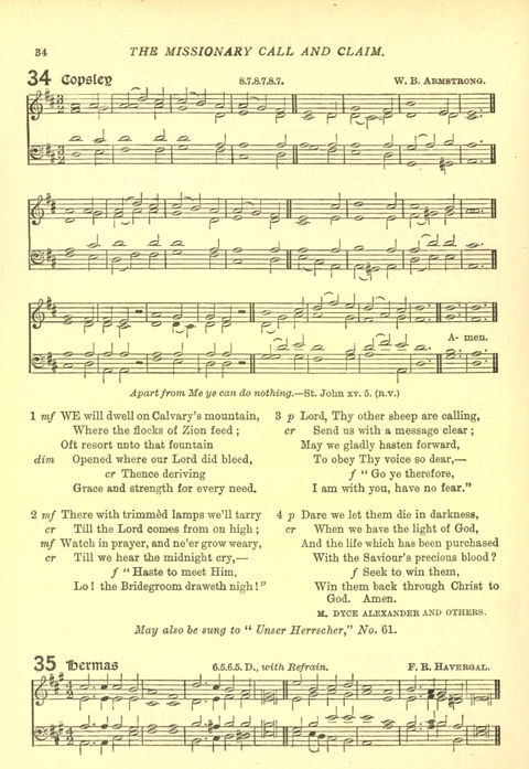 The Church Missionary Hymn Book page 34