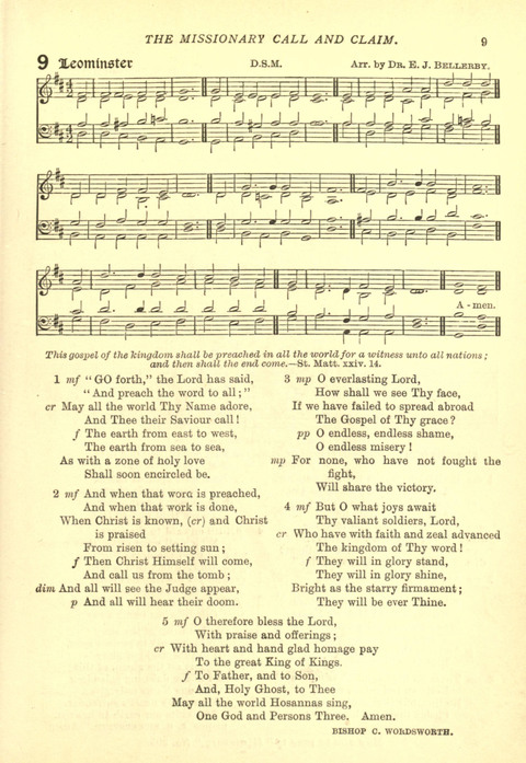 The Church Missionary Hymn Book page 9