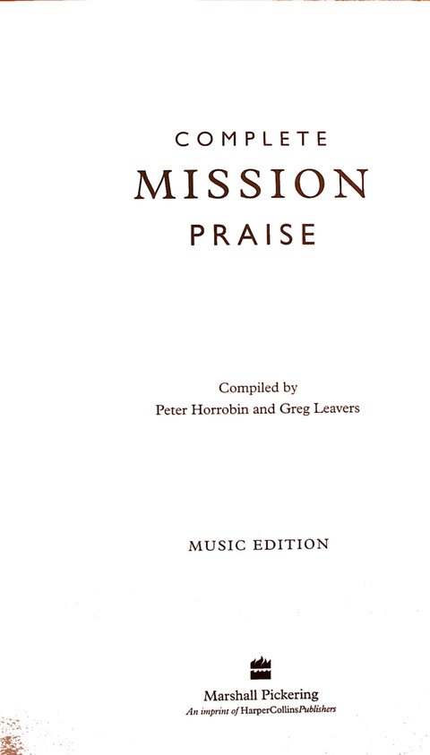 Complete Mission Praise page iii