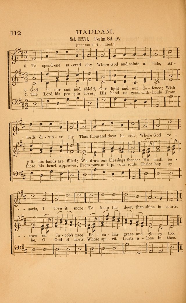 Church music: with selections for the ordinary occasions of public and social worship, from the Psalms and hymns of the Presbyterian Church in the United States of America page 112