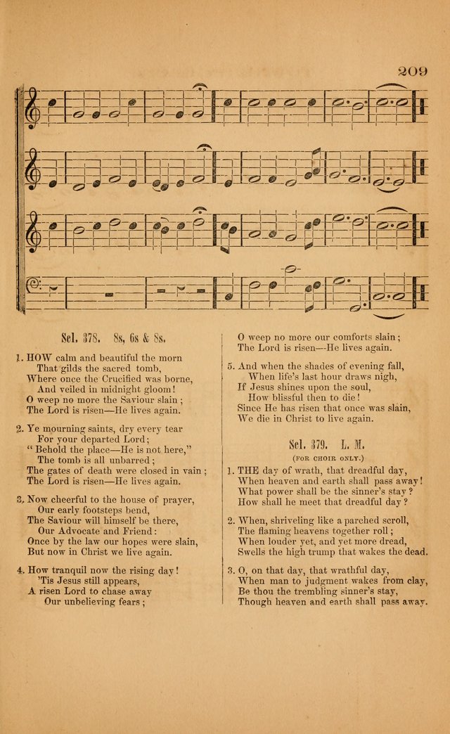Church music: with selections for the ordinary occasions of public and social worship, from the Psalms and hymns of the Presbyterian Church in the United States of America page 209