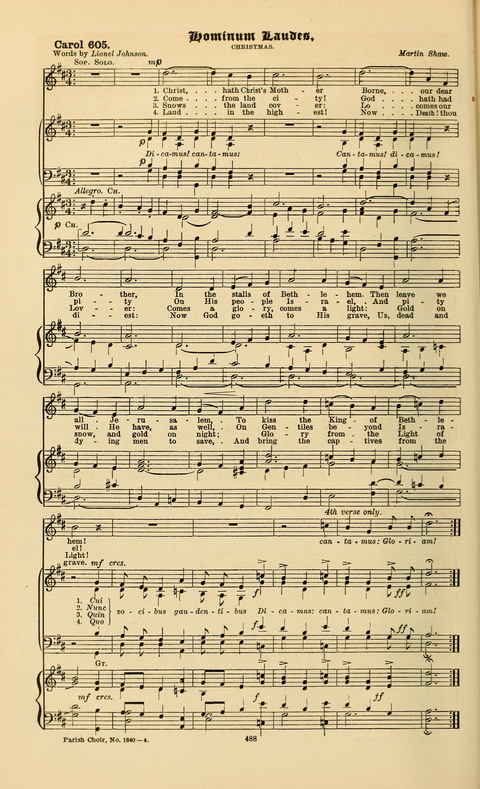 Carols Old and Carols New: for use at Christmas and other seasons of the Christian year page 496