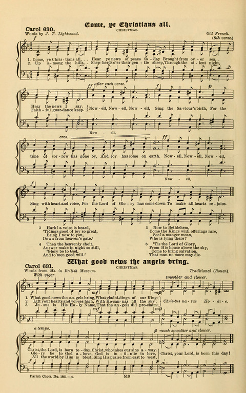 Carols Old and Carols New: for use at Christmas and other seasons of the Christian year page 526