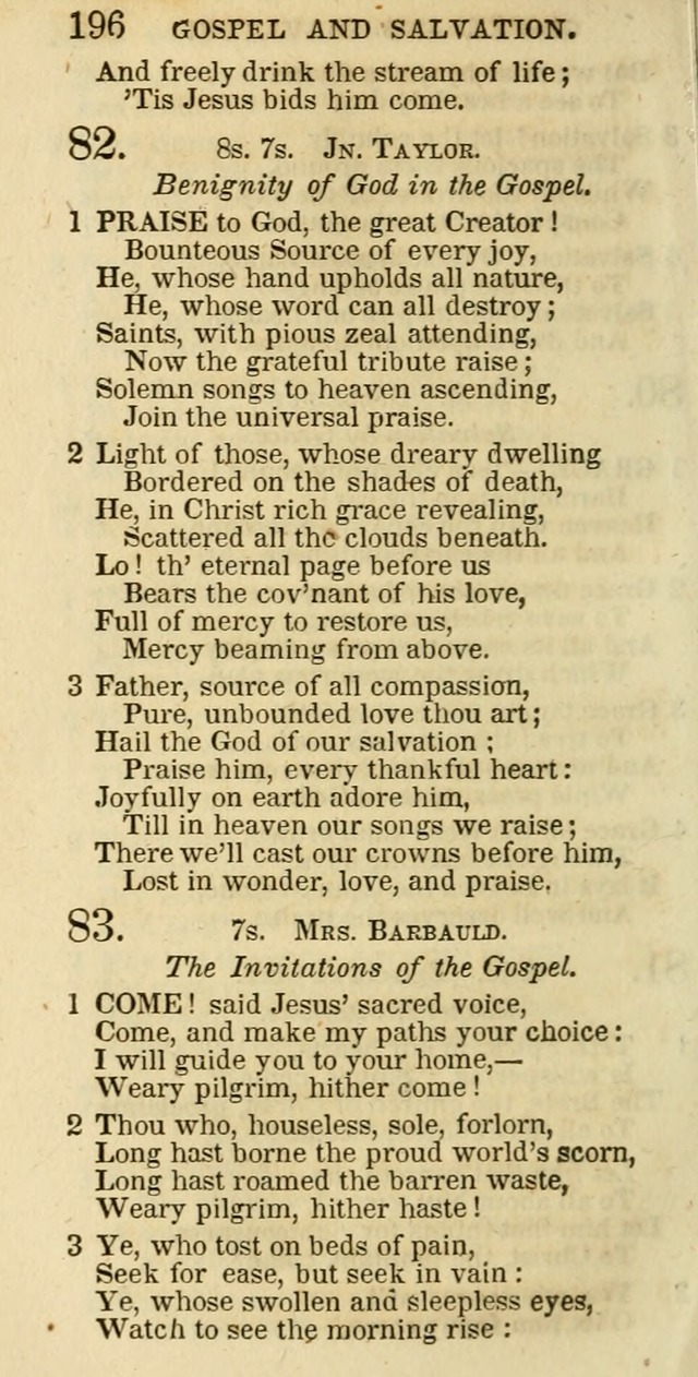 The Christian Psalmist: being a collection of psalms, hymns, and spiritual songs compiled from the most approved authors, and designed as a standard hymn book for public and social worship page 196