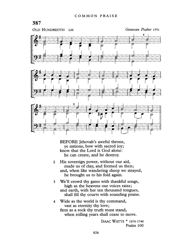 Common Praise: A new edition of Hymns Ancient and Modern page 827