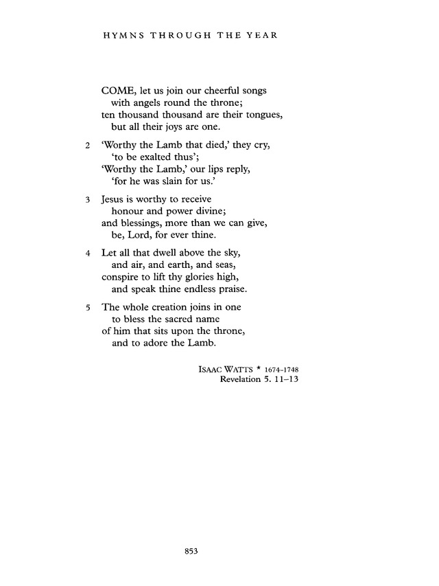 Common Praise: A new edition of Hymns Ancient and Modern page 854