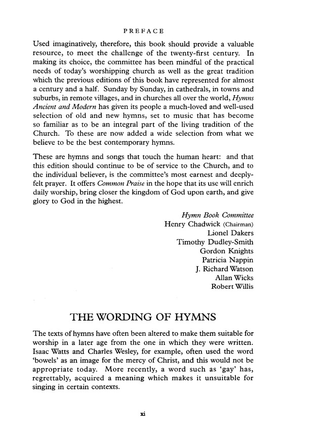 Common Praise: A new edition of Hymns Ancient and Modern page xi