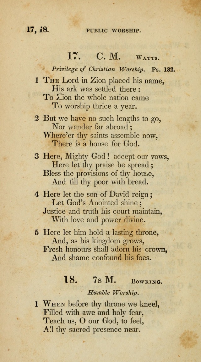 A Collection of Psalms and Hymns for Christian Worship (10th ed.) page 14