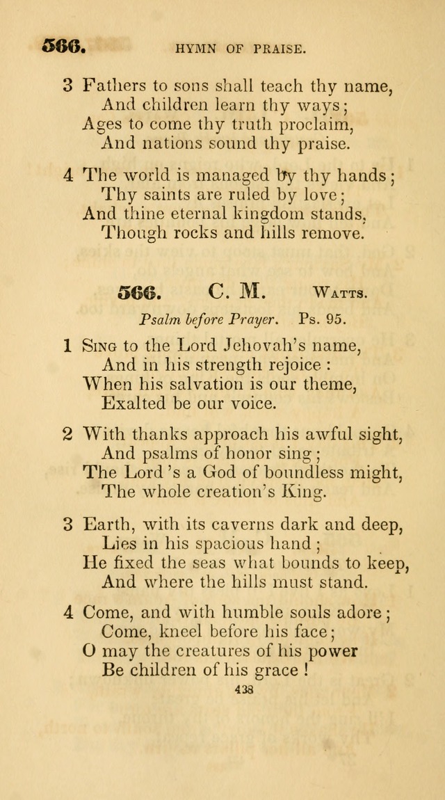 A Collection of Psalms and Hymns for Christian Worship. (45th ed.) page 438