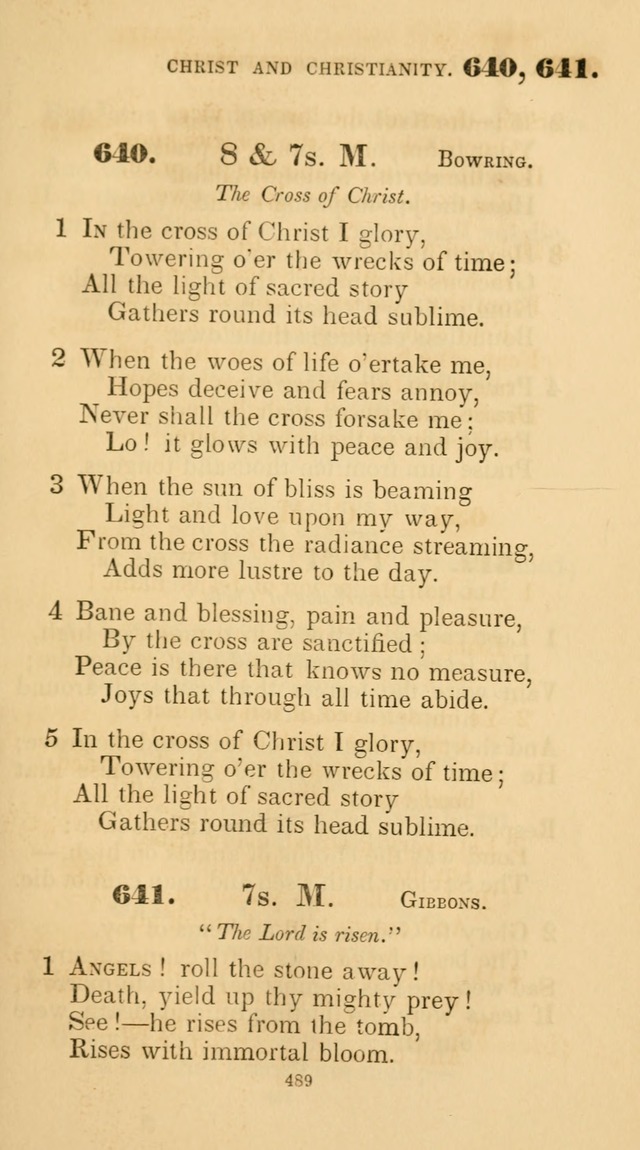 A Collection of Psalms and Hymns for Christian Worship. (45th ed.) page 489