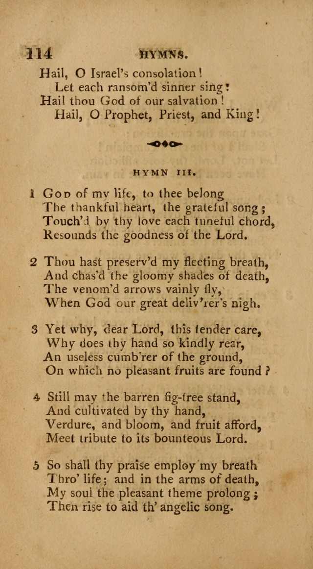 A Collection of Psalms and Hymns: from various authors, chiefly designed for public worship (4th ed.) page 114