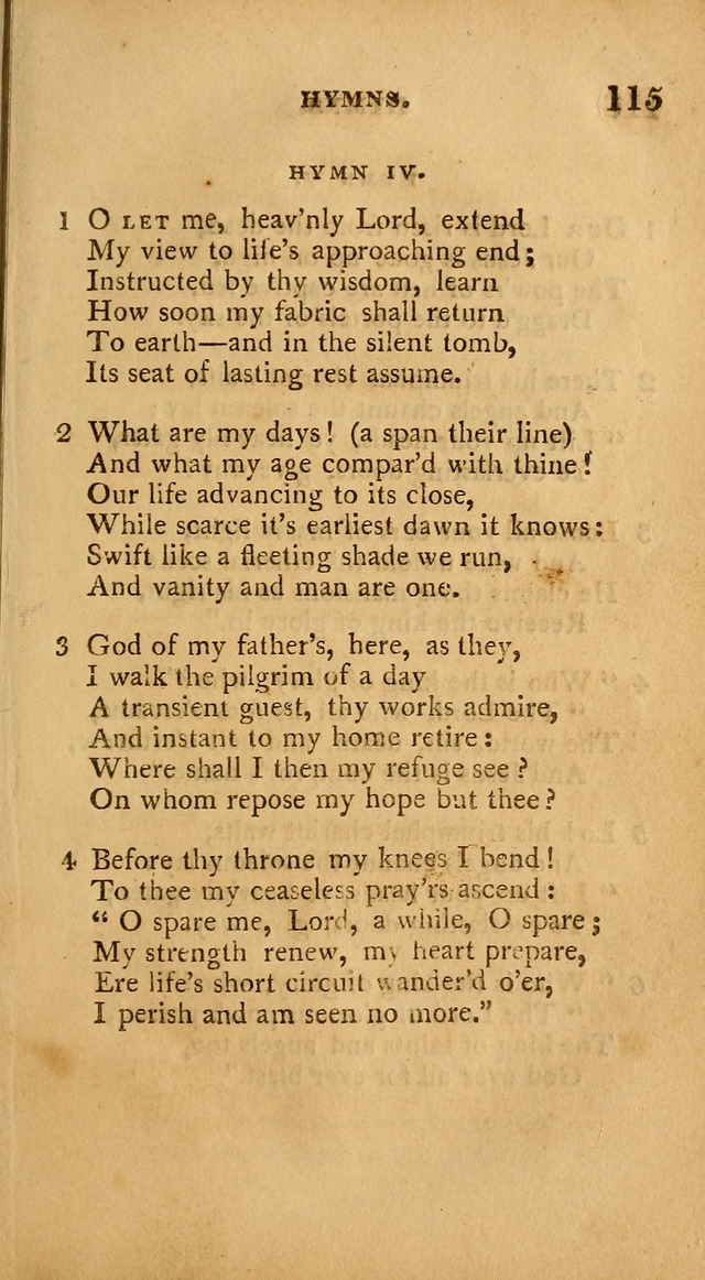 A Collection of Psalms and Hymns: from various authors, chiefly designed for public worship (4th ed.) page 115