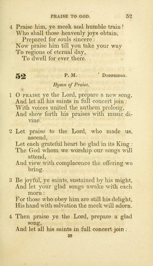 A Collection of Psalms and Hymns: from Watts, Doddridge, and others (4th ed. with an appendix) page 61