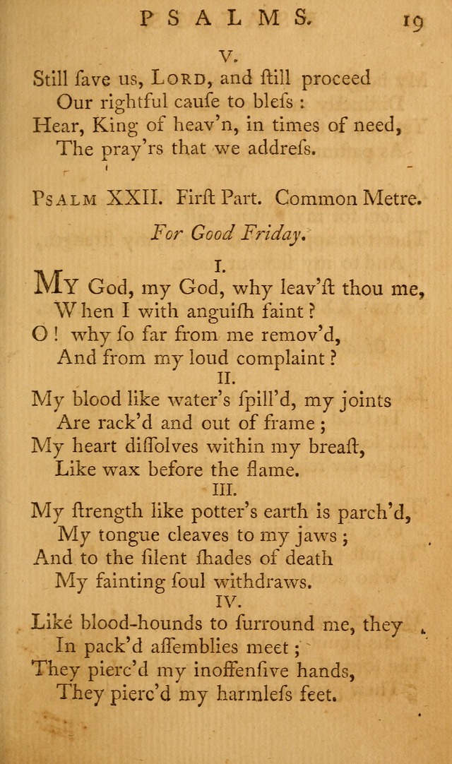 A Collection of Psalms and Hymns for Publick Worship page 19