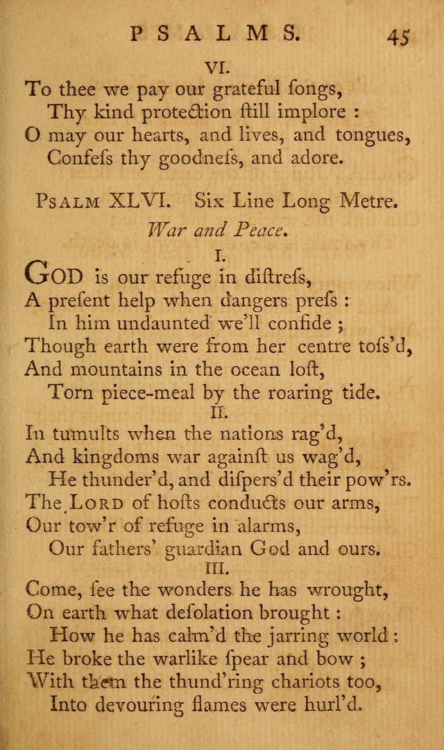 A Collection of Psalms and Hymns for Publick Worship page 45