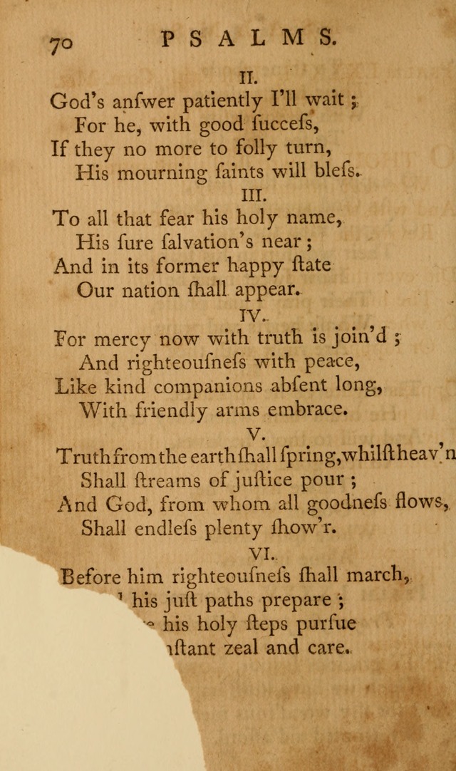 A Collection of Psalms and Hymns for Publick Worship page 70