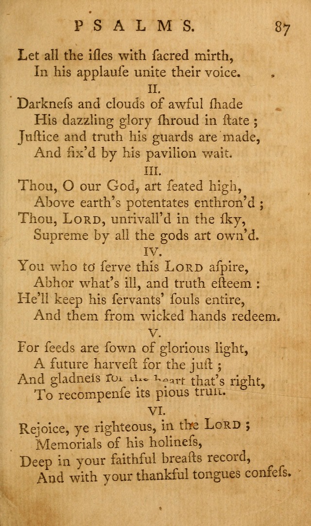 A Collection of Psalms and Hymns for Publick Worship page 87