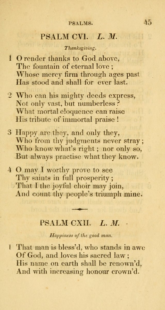A Collection of Psalms and Hymns for Social and Private Worship page 45