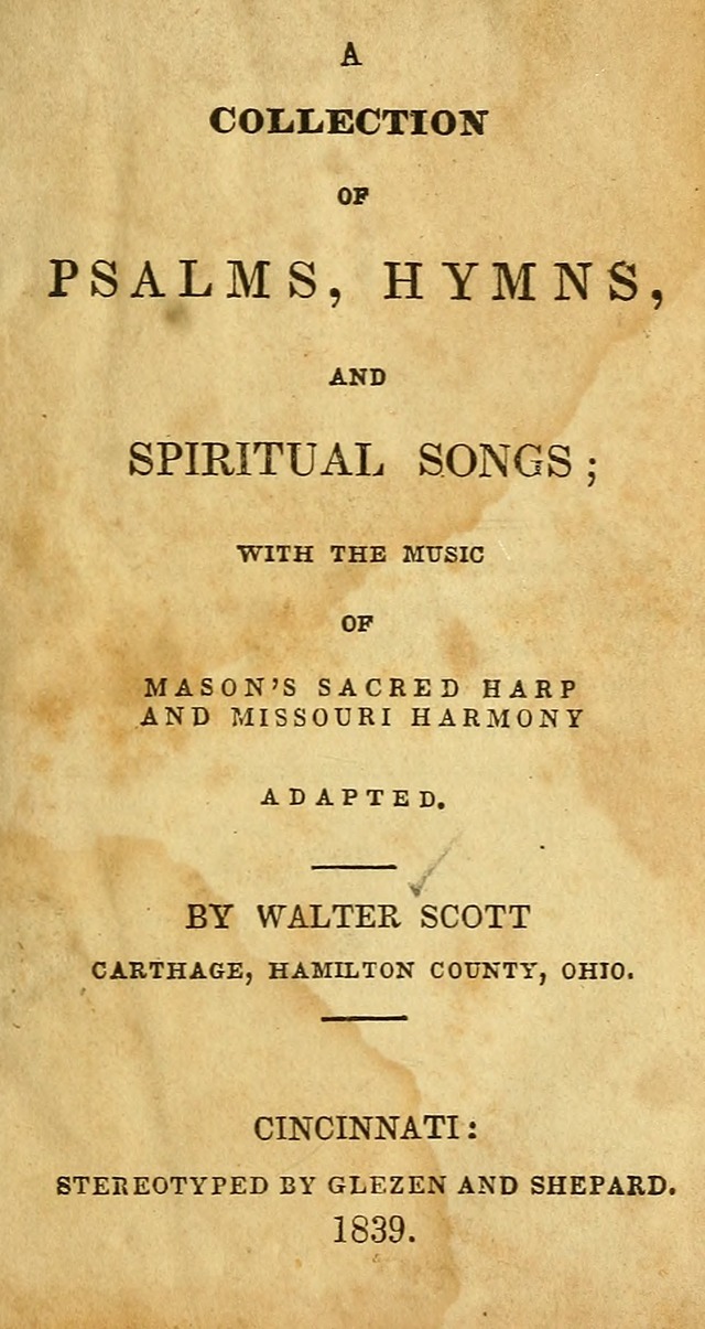 A Collection of Psalms, Hymns, and Spiritual Songs: with the music of Mason
