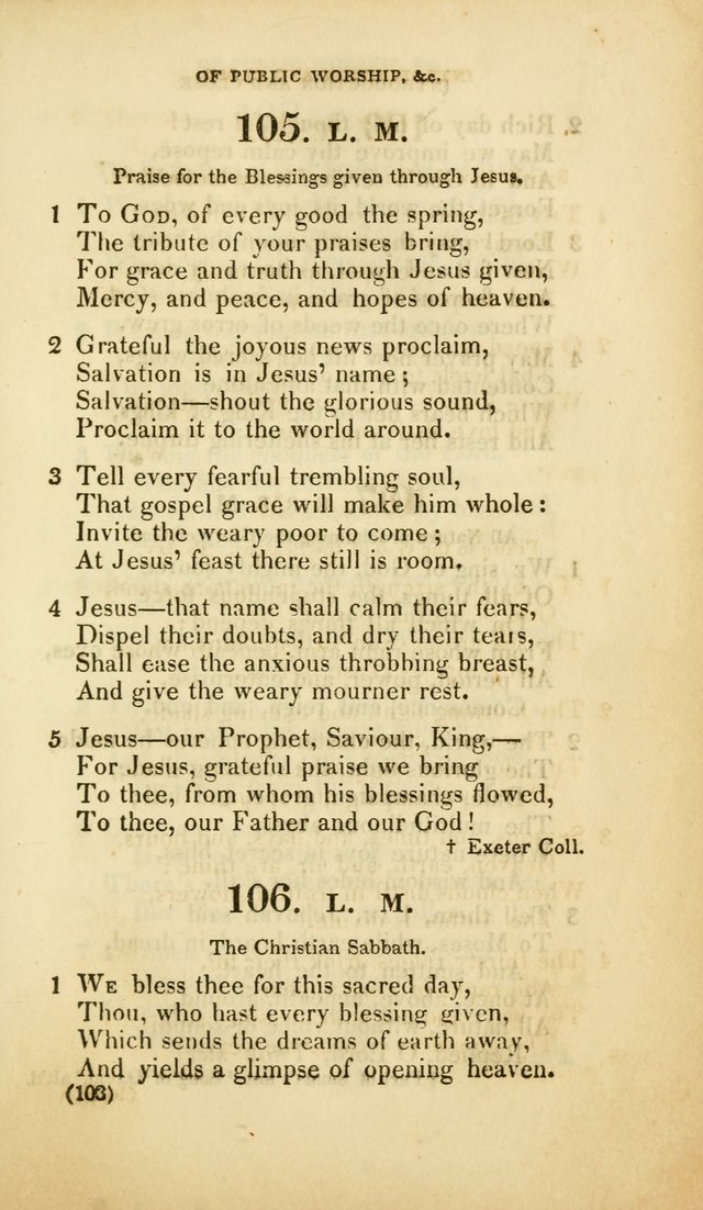 A Collection of Psalms and Hymns, for Social and Private Worship (Rev. ed.  with supplement) page 104