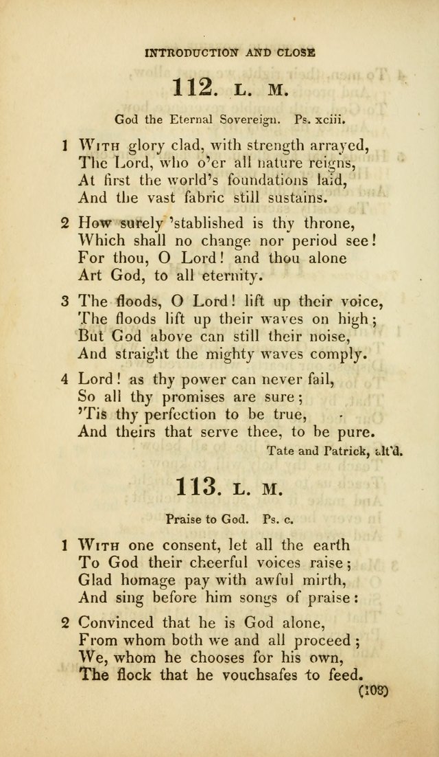 A Collection of Psalms and Hymns, for Social and Private Worship (Rev. ed.  with supplement) page 109
