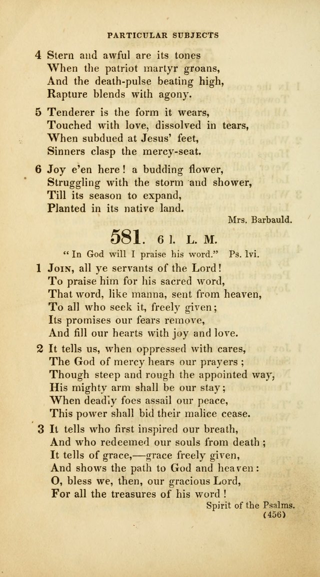 A Collection of Psalms and Hymns, for Social and Private Worship (Rev. ed.  with supplement) page 457