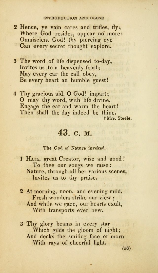 A Collection of Psalms and Hymns, for Social and Private Worship (Rev. ed.  with supplement) page 57