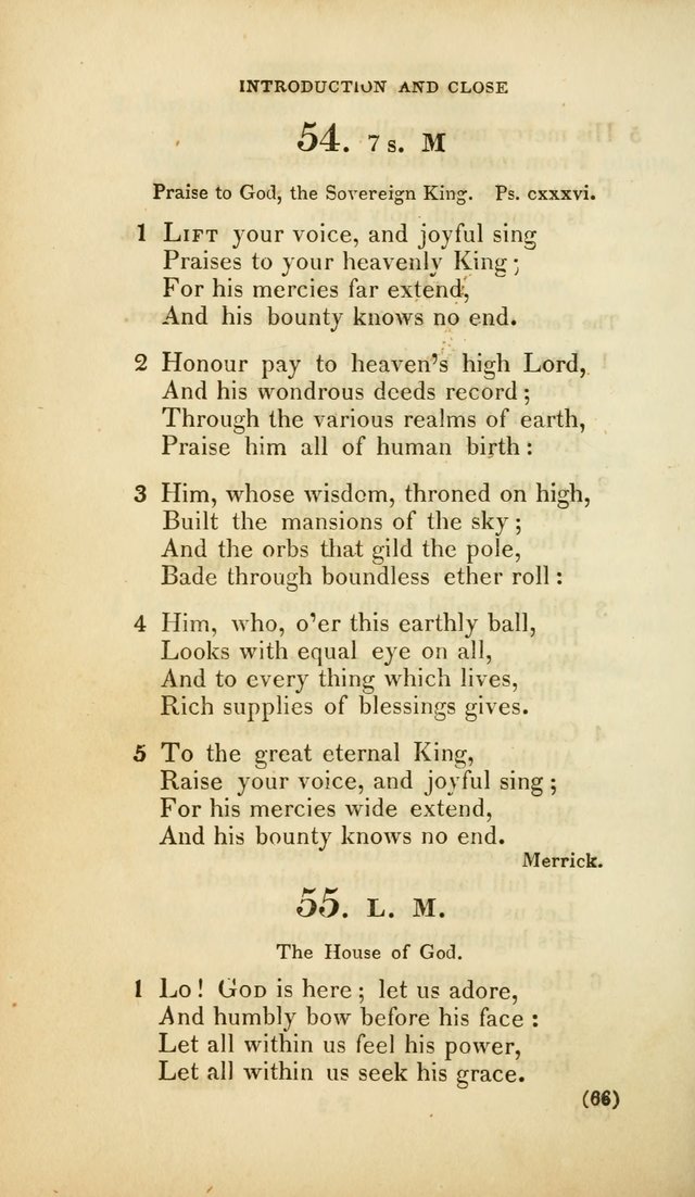 A Collection of Psalms and Hymns, for Social and Private Worship (Rev. ed.  with supplement) page 67