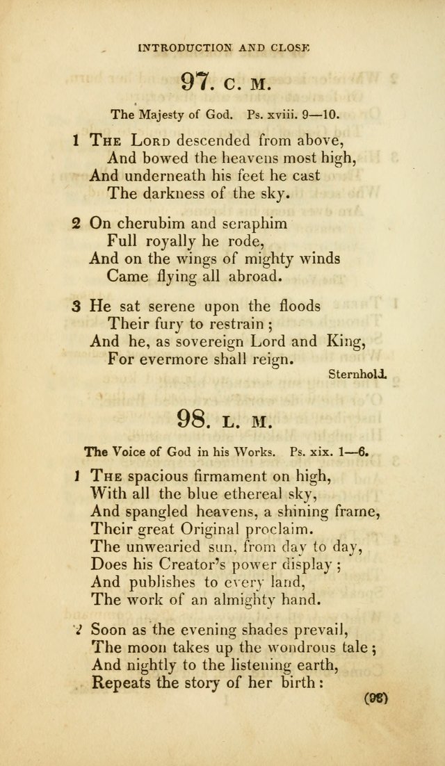 A Collection of Psalms and Hymns, for Social and Private Worship (Rev. ed.  with supplement) page 99